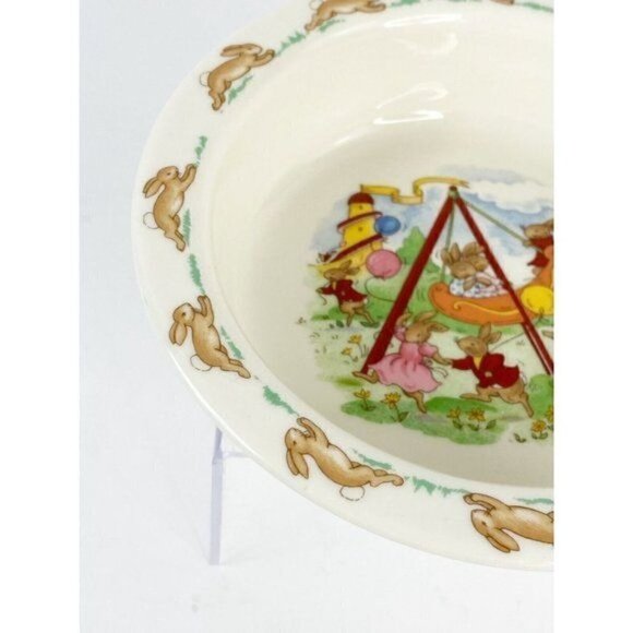 Bunnykins Fun Park Celebration Lipped Bowl 1936 Royal Doulton bone china - Picture 8 of 12